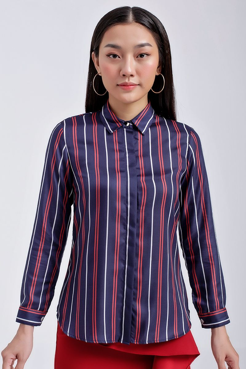 Áo sơ mi nữ dài tay sọc dọc FWWS20FH21P