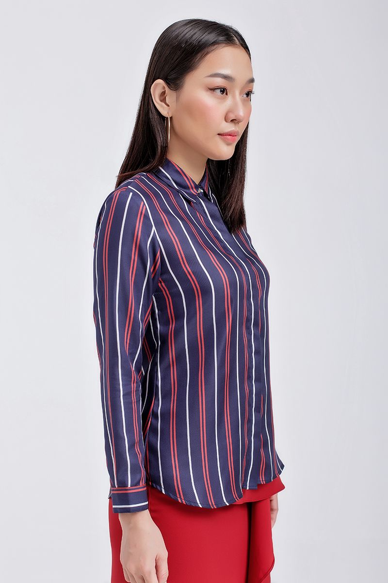 Áo sơ mi nữ dài tay sọc dọc FWWS20FH21P