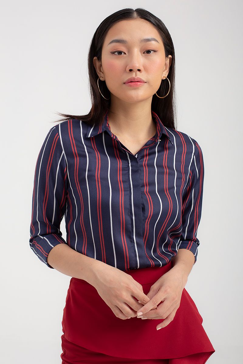Áo sơ mi nữ dài tay sọc dọc FWWS20FH21P