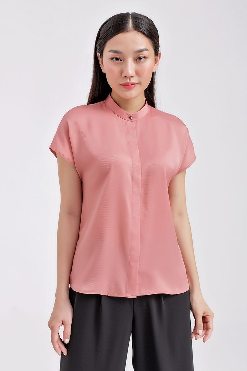 Áo sơ mi nữ tay ngắn cổ trụ FWWS20FH23C