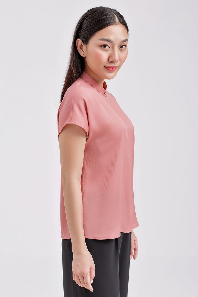 Áo sơ mi nữ tay ngắn cổ trụ FWWS20FH23C