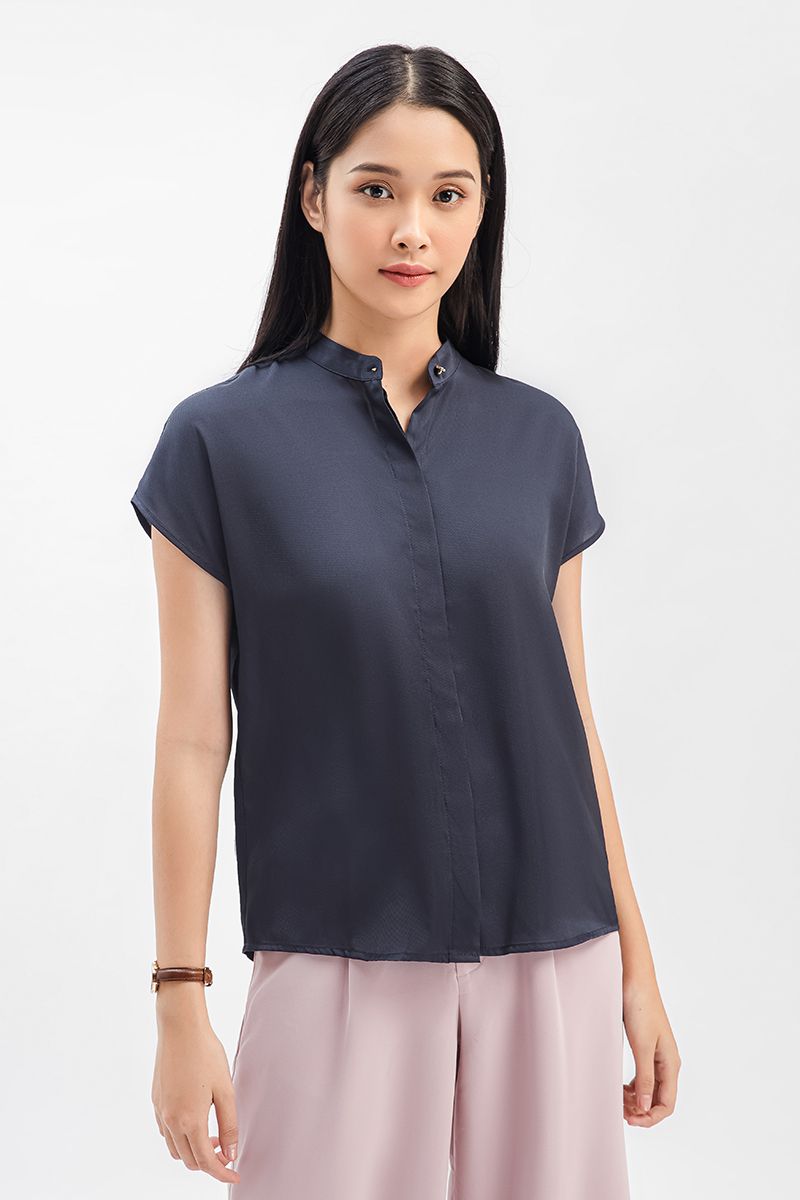 Áo sơ mi nữ tay ngắn cổ trụ FWWS20FH23C