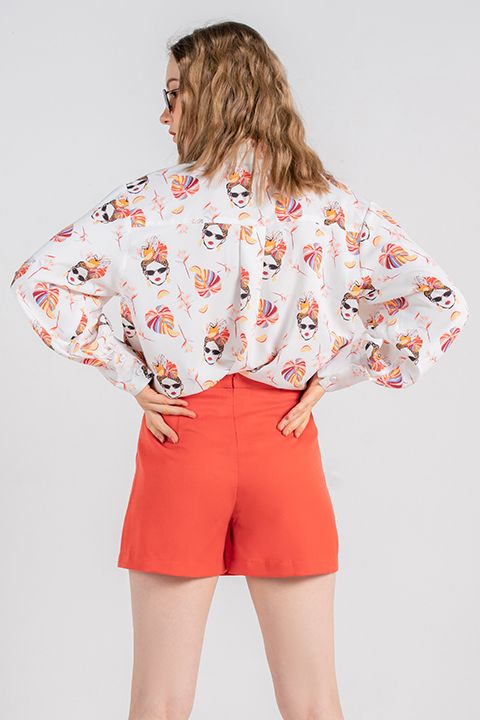 Áo sơ mi nữ dài tay họa tiết FWWS20S008-L2