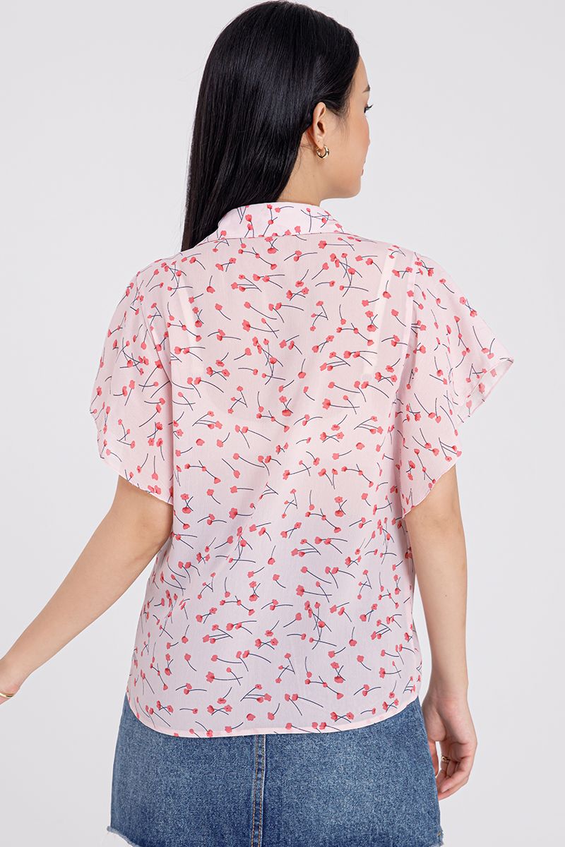 Áo sơ mi nữ tay cánh tiên họa tiết hoa nhí FWWS21SS02C