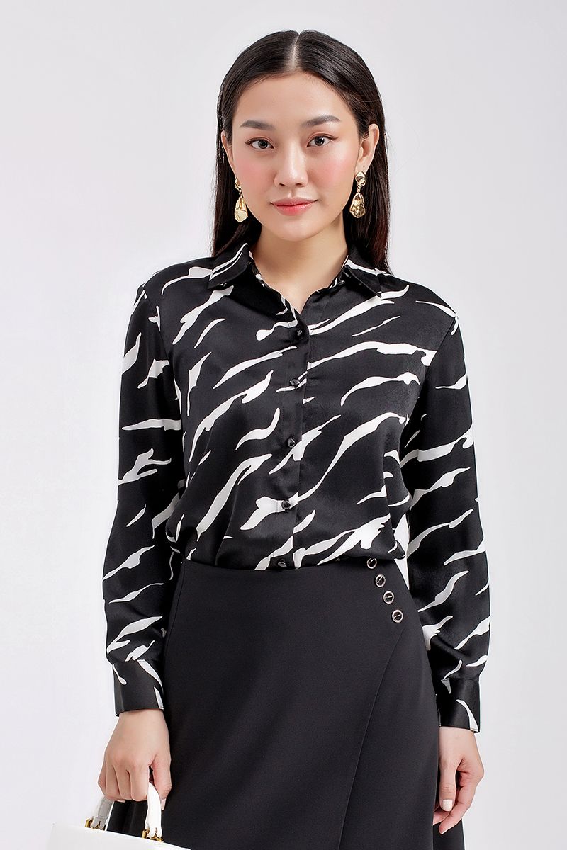 Áo sơ mi nữ họa tiết FWWS21SS19L