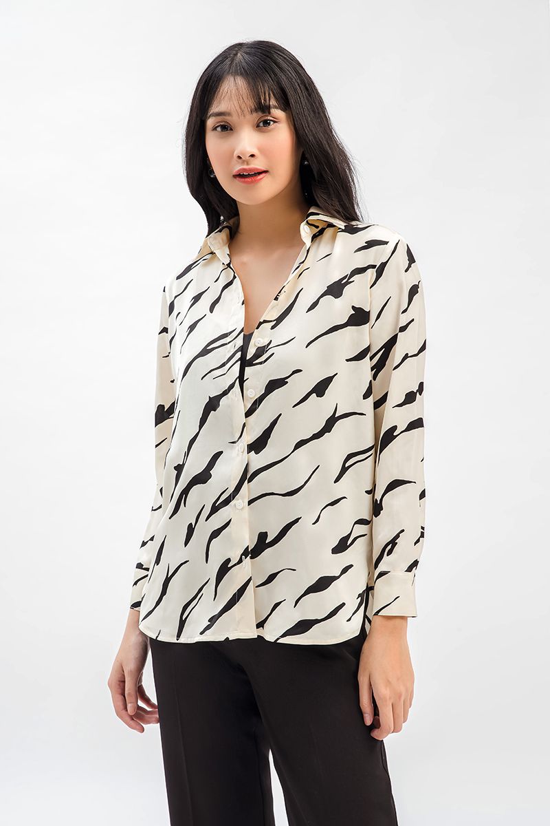 Áo sơ mi nữ họa tiết FWWS21SS19L