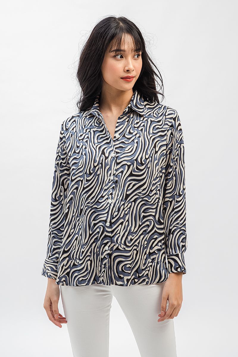 Áo sơ mi nữ họa tiết trang nhã FWWS21SS24P