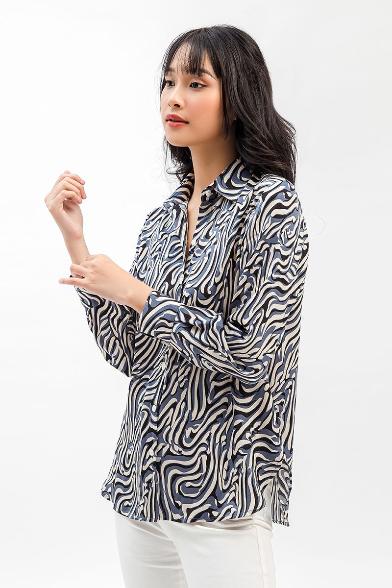 Áo sơ mi nữ họa tiết trang nhã FWWS21SS24P