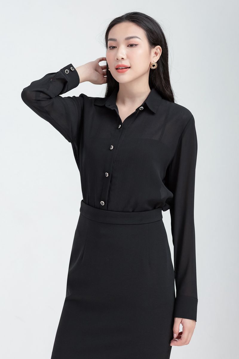 Áo sơ mi nữ tay dài 2 lớp FWWS22SS11C