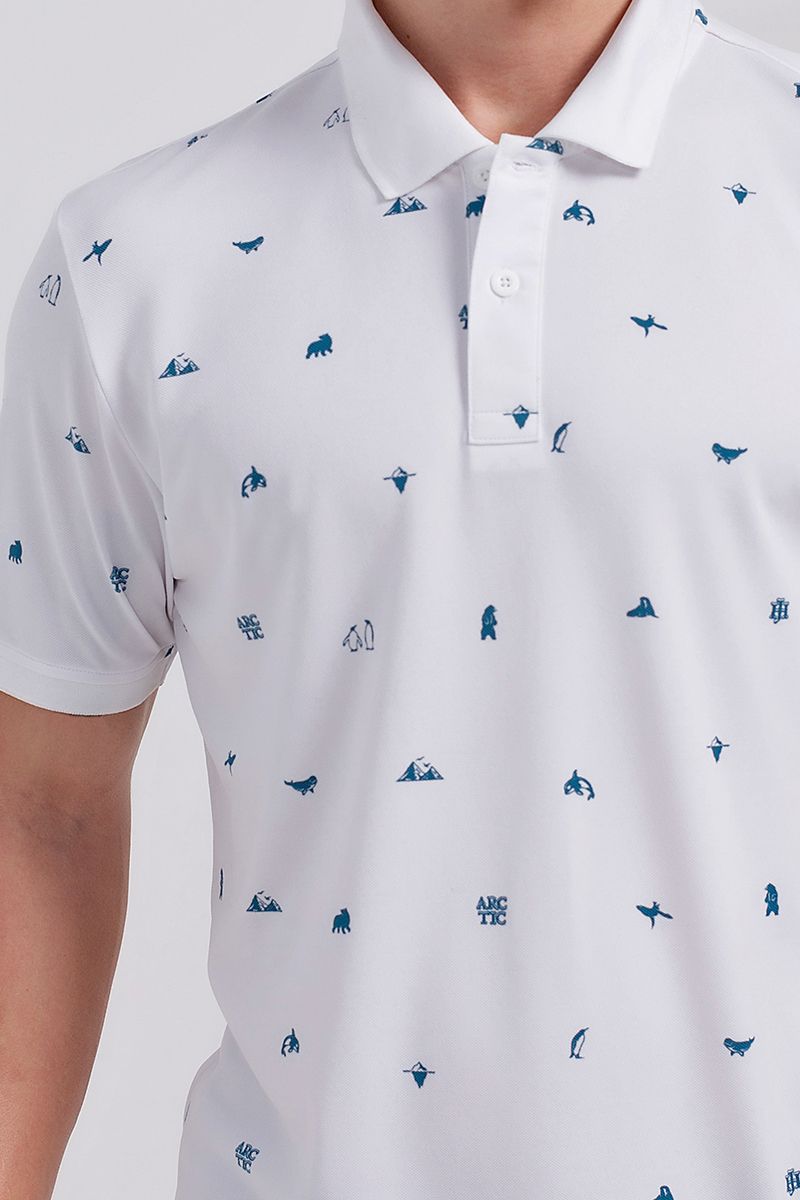 Áo thun có cổ họa tiết Icy Land KS20FH47C-SCHE