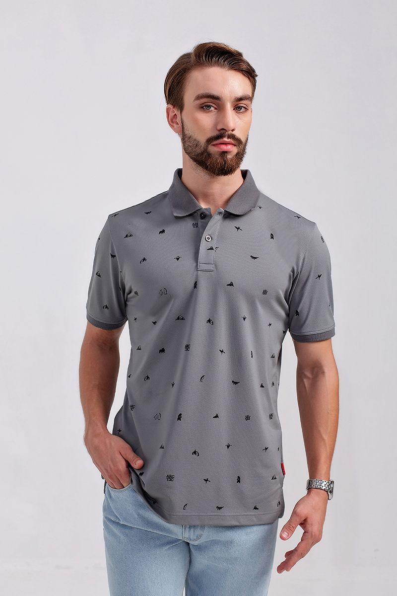 Áo thun có cổ họa tiết Icy Land KS20FH47C-SCHE
