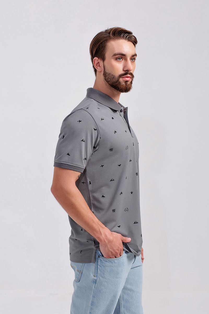 Áo thun có cổ họa tiết Icy Land KS20FH47C-SCHE