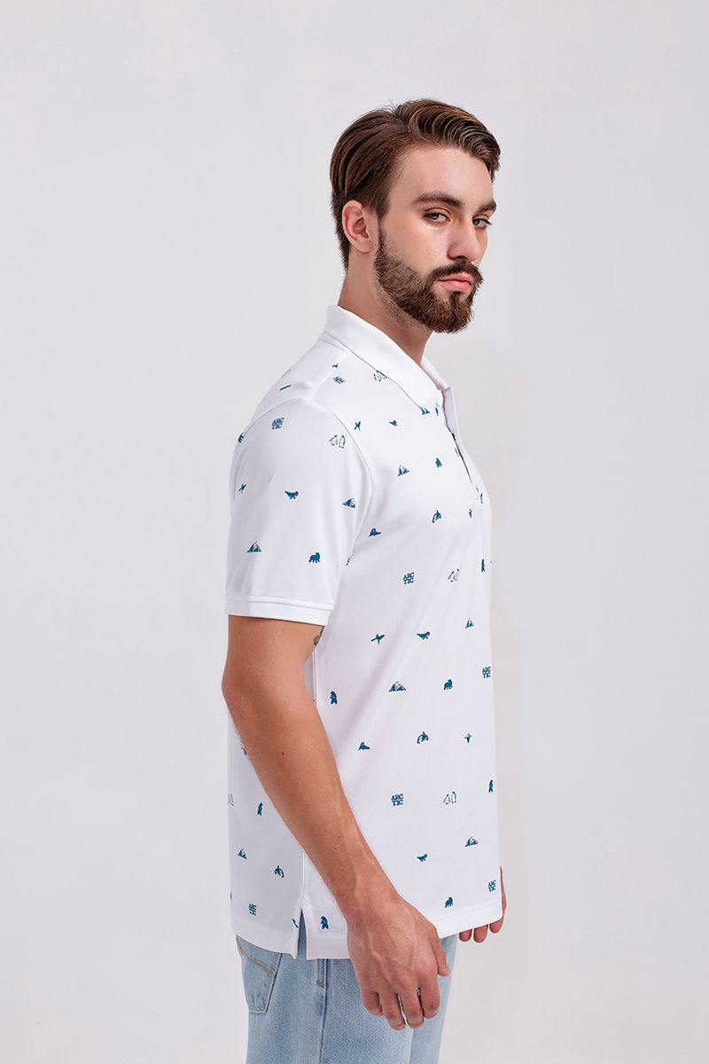 Áo thun có cổ họa tiết Icy Land KS20FH47C-SCHE
