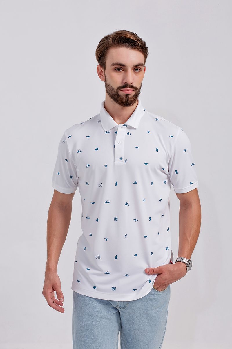 Áo thun có cổ họa tiết Icy Land KS20FH47C-SCHE