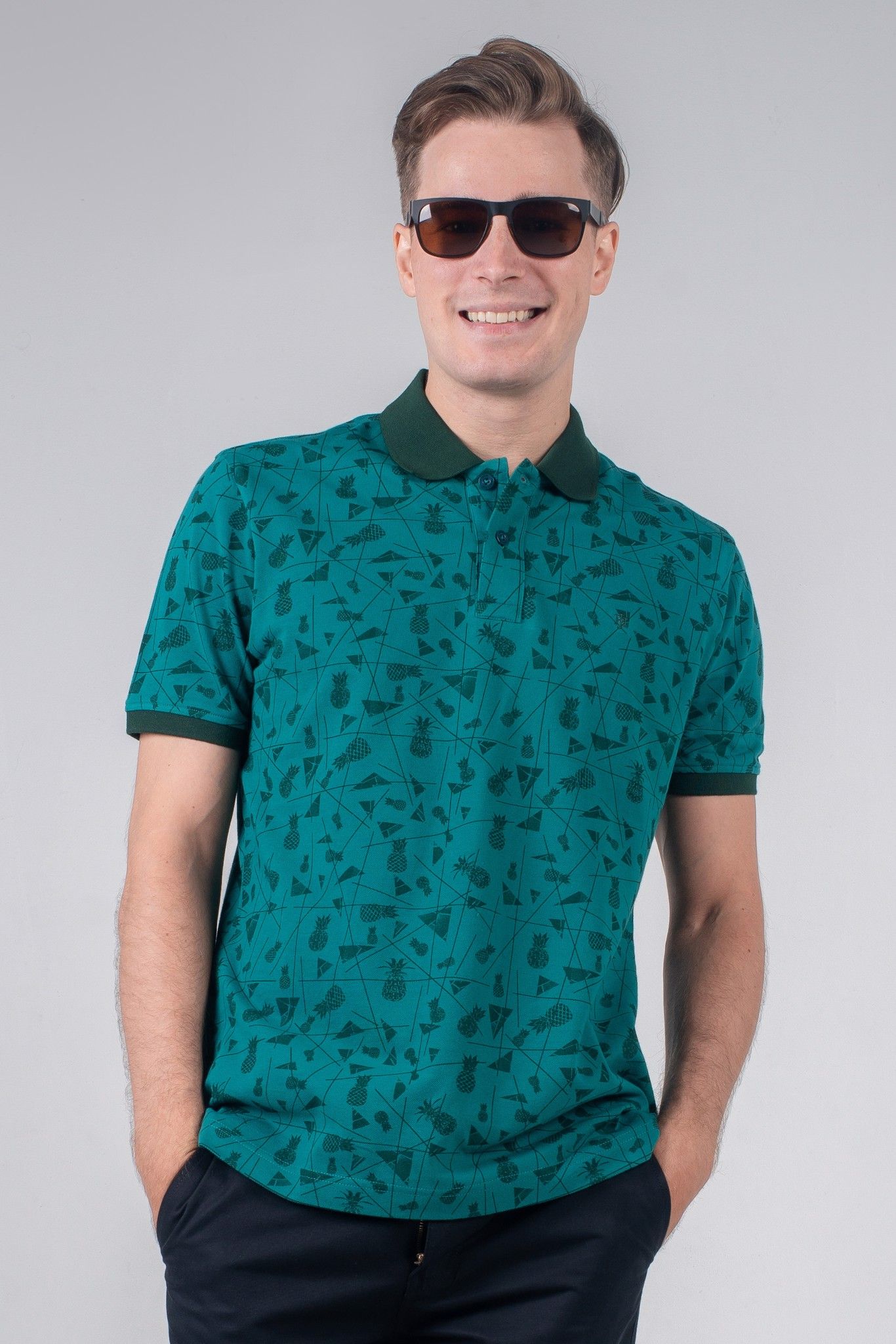 Áo thun nam có cổ tay ngắn in họa tiết KS20SS08T-SC