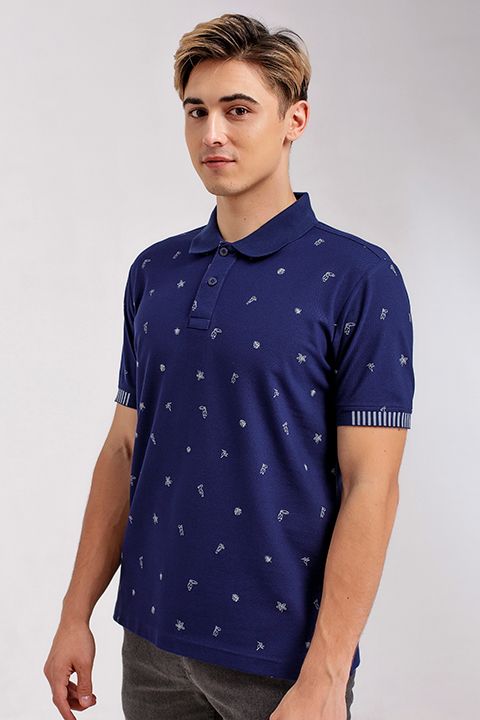 Áo thun có cổ tay ngắn họa tiết nhiệt đới KS20SS15C-SCHE