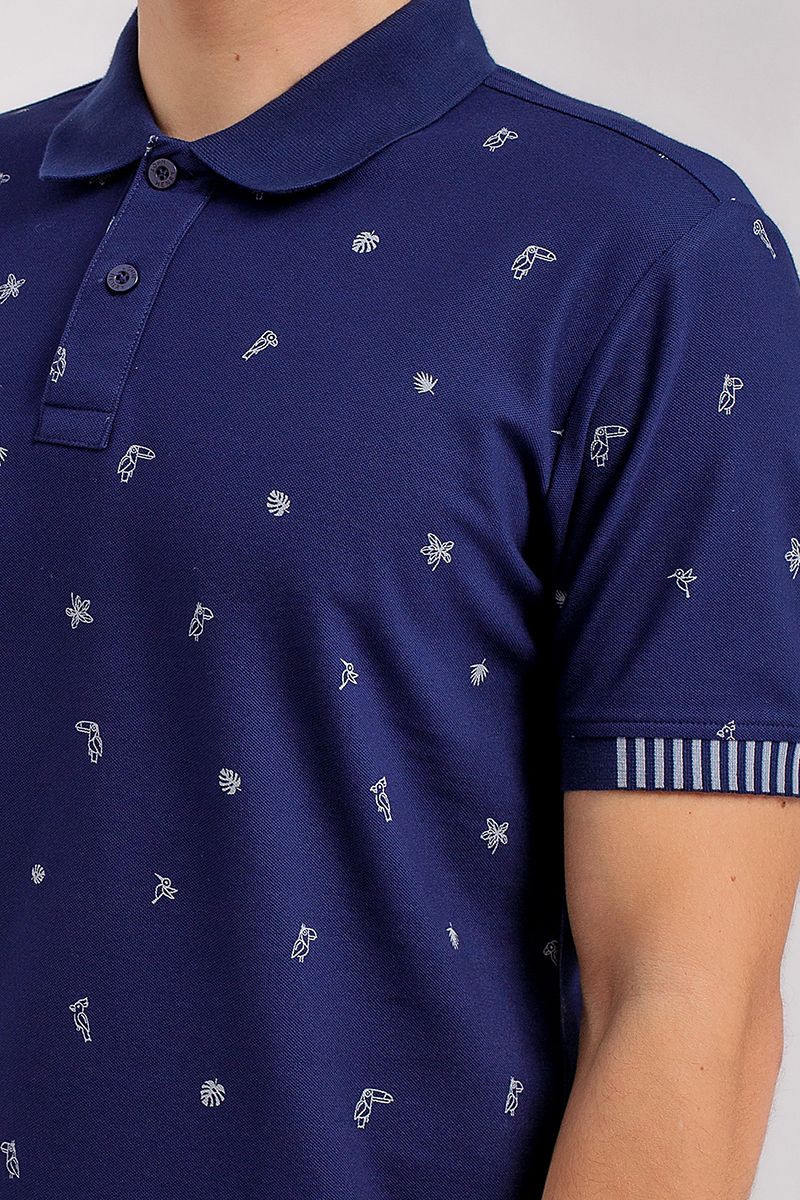 Áo thun có cổ tay ngắn họa tiết nhiệt đới KS20SS15C-SCHE