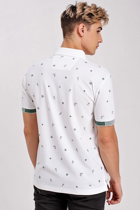 Áo thun có cổ tay ngắn họa tiết nhiệt đới KS20SS15C-SCHE