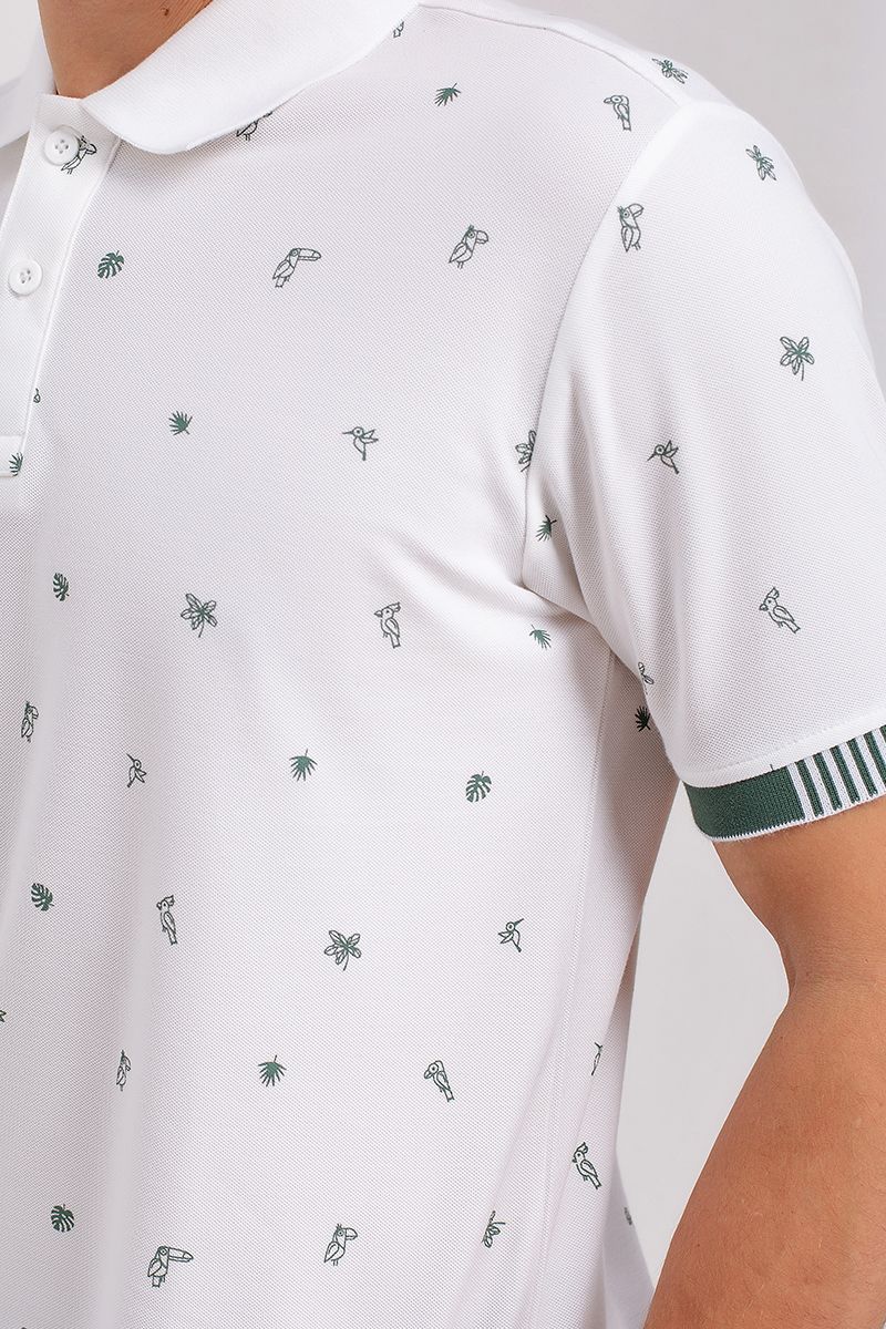 Áo thun có cổ tay ngắn họa tiết nhiệt đới KS20SS15C-SCHE