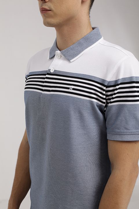 Áo thun có cổ tay ngắn sọc ngang KS20SS60P-SCHE