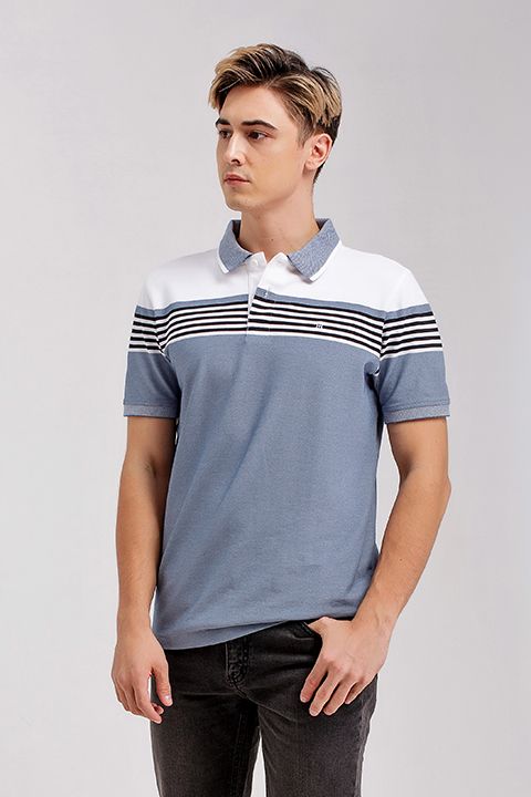Áo thun có cổ tay ngắn sọc ngang KS20SS60P-SCHE