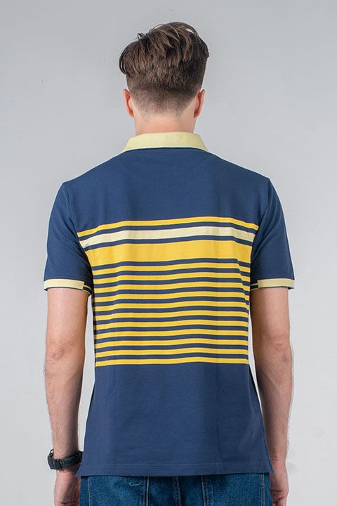 Áo thun nam có cổ tay ngắn sọc ngang KS20SS73T-SCHE