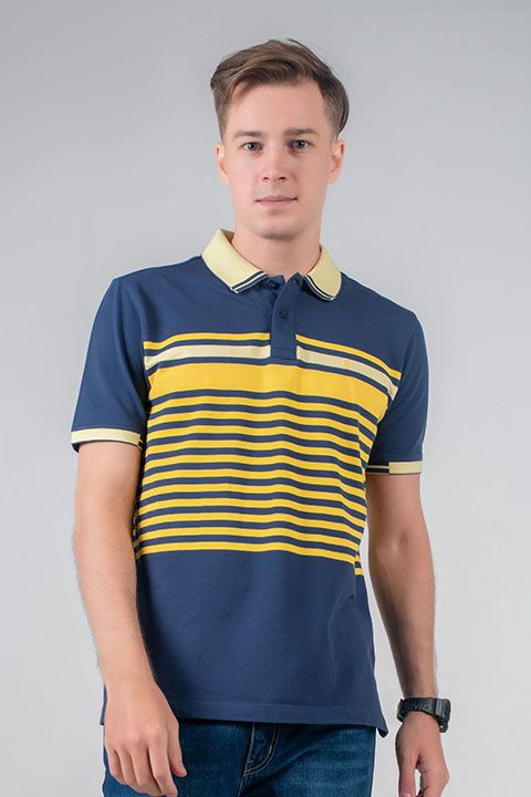 Áo thun nam có cổ tay ngắn sọc ngang KS20SS73T-SCHE