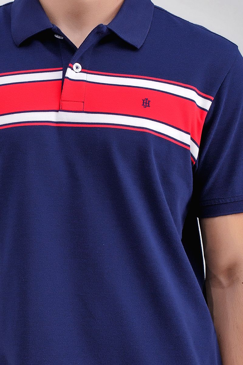 Áo thun cổ bẻ sọc ngang KS21SS02T-SCHE