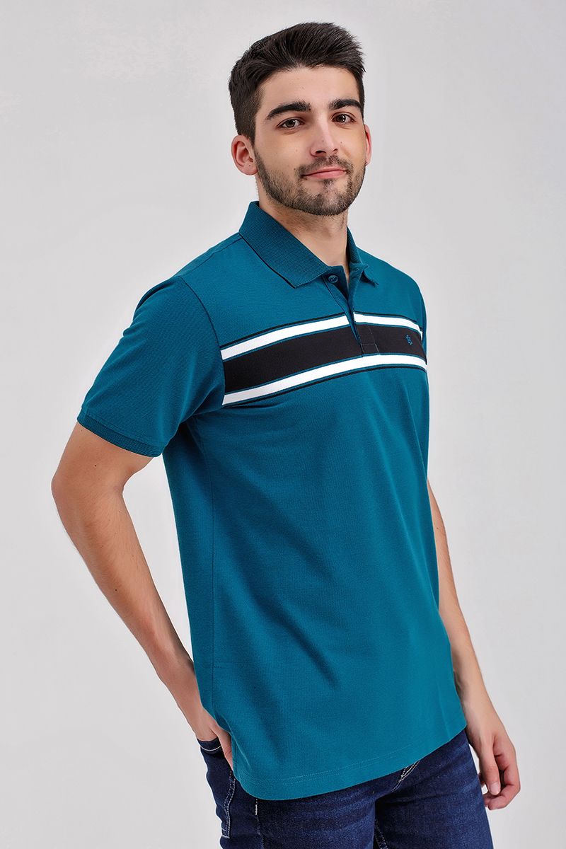 Áo thun cổ bẻ sọc ngang KS21SS02T-SCHE
