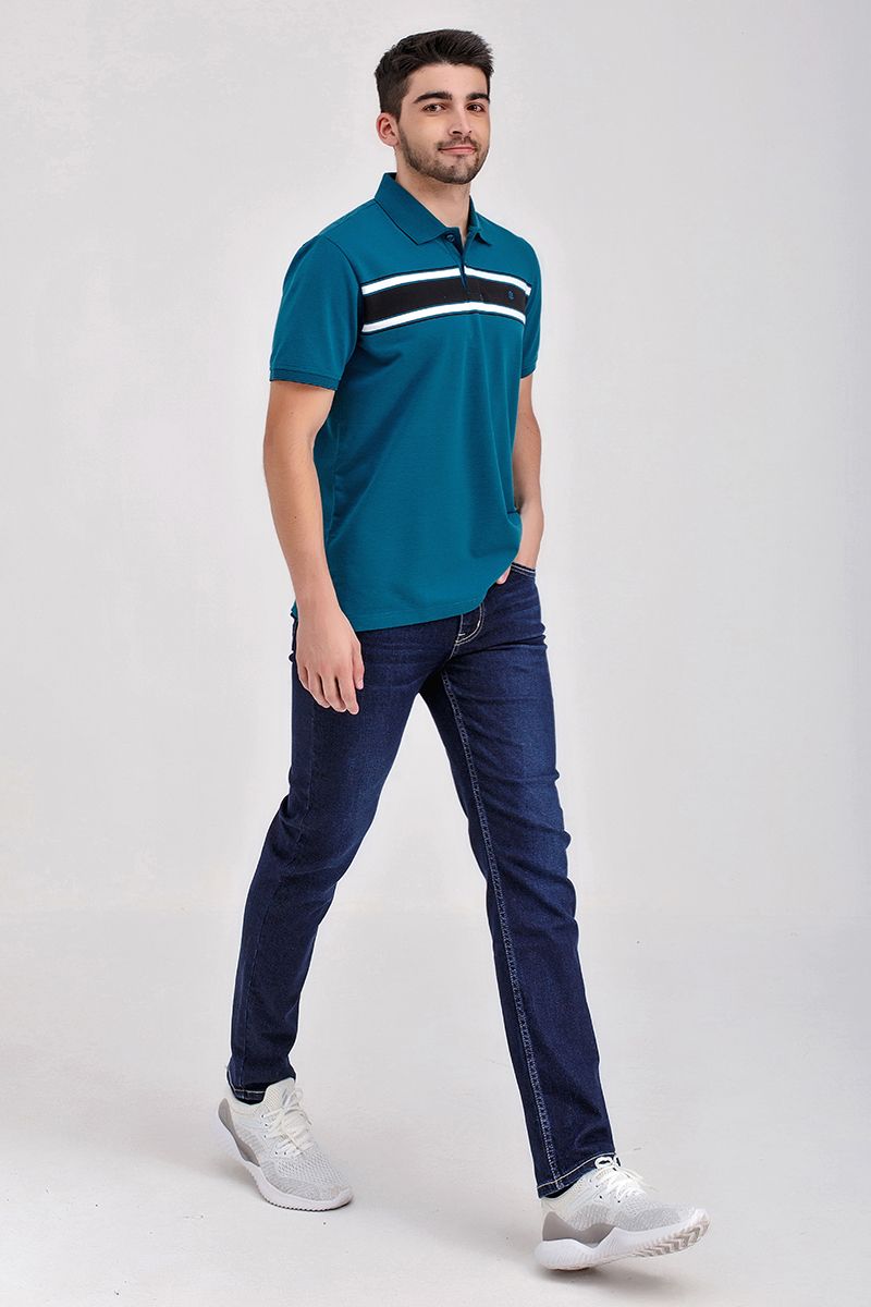 Áo thun cổ bẻ sọc ngang KS21SS02T-SCHE
