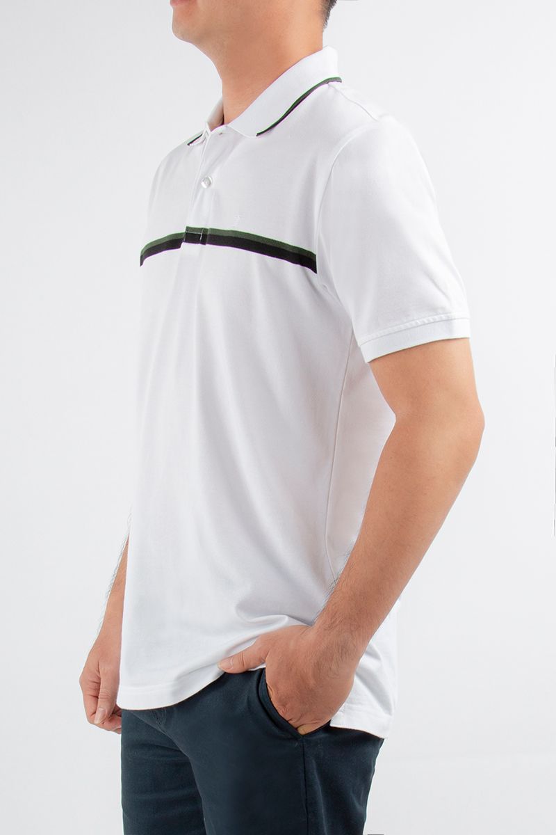 Áo thun cổ bẻ form vừa sọc ngang KS21SS11T-SCHE