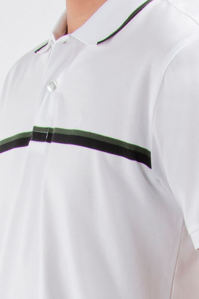 Áo thun cổ bẻ form vừa sọc ngang KS21SS11T-SCHE