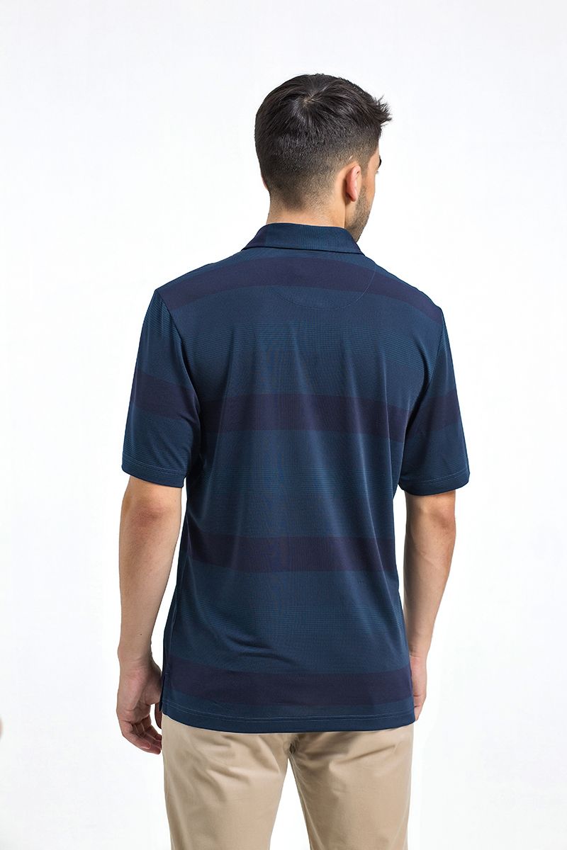 Áo thun cổ bẻ form rộng sọc ngang KS21SS19C-SSCP