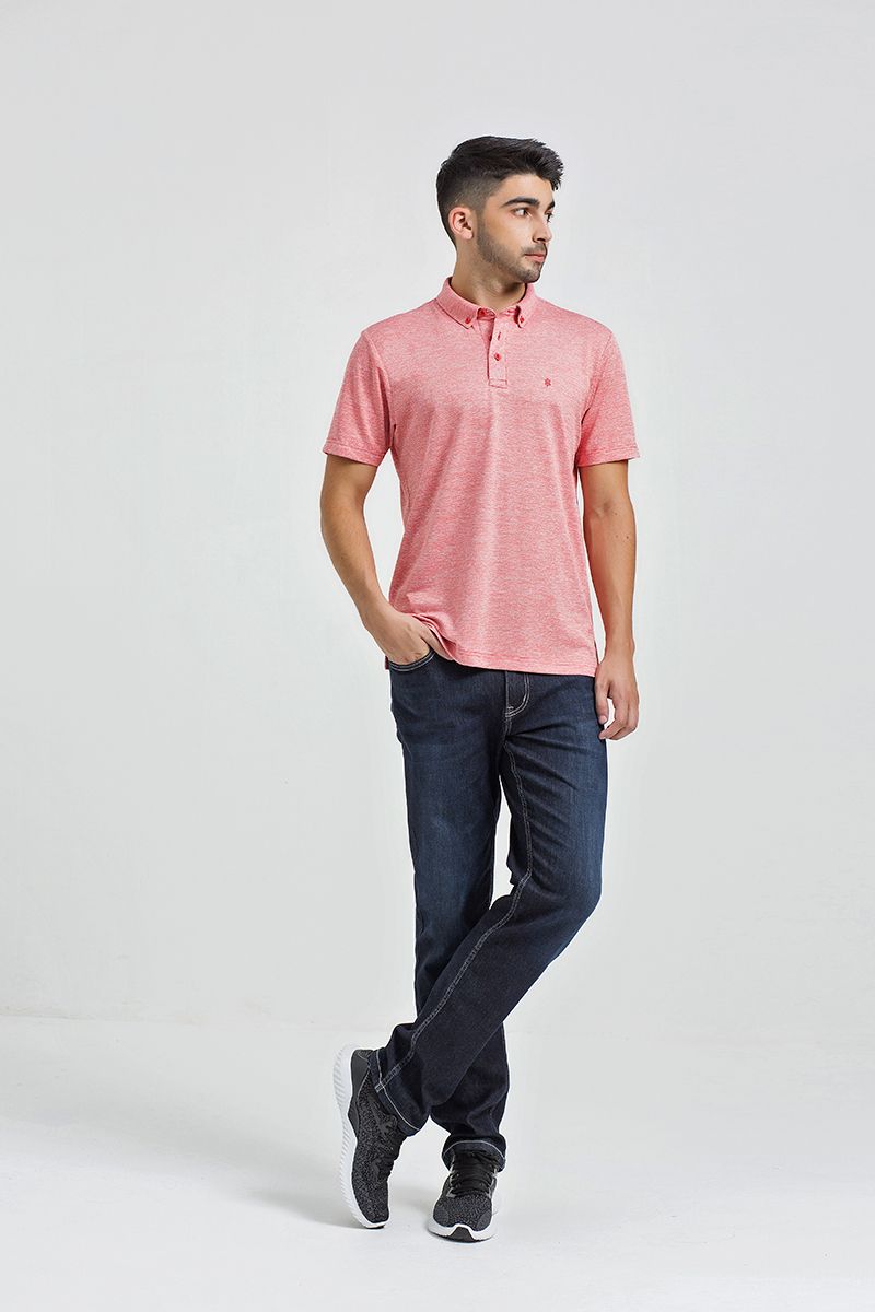 Áo thun cổ bẻ button-down form vừa KS21SS24C-SCCA