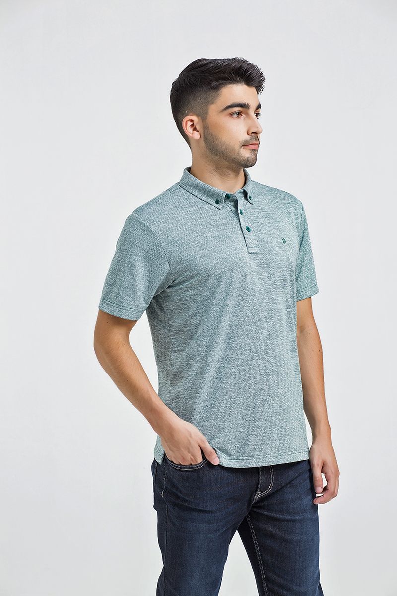 Áo thun cổ bẻ button-down form vừa KS21SS24C-SCCA