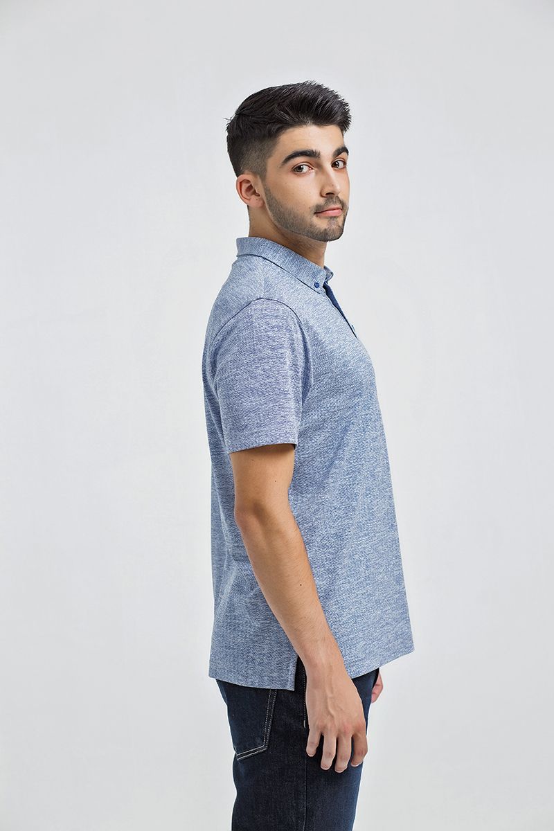 Áo thun cổ bẻ button-down form vừa KS21SS24C-SCCA