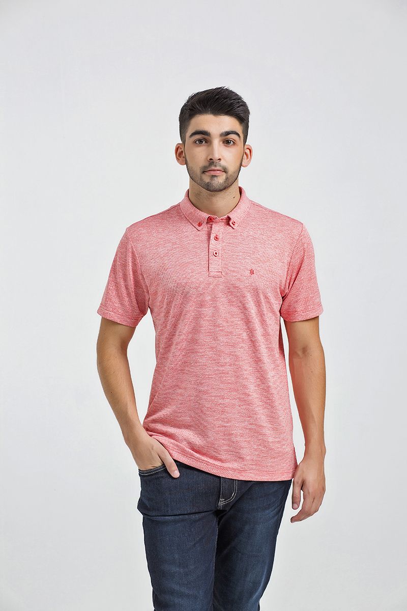 Áo thun cổ bẻ button-down form vừa KS21SS24C-SCCA