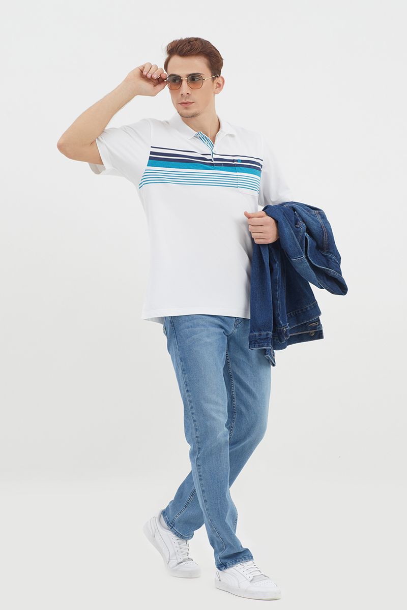 Áo thun cổ bẻ form rộng KS21SS41C-SSHE