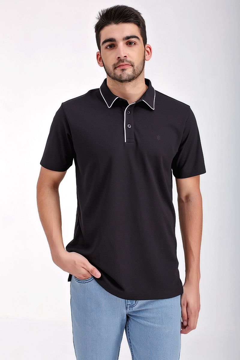 Áo thun cổ bẻ tay ngắn form vừa trơn KS21SS43C-SCWK