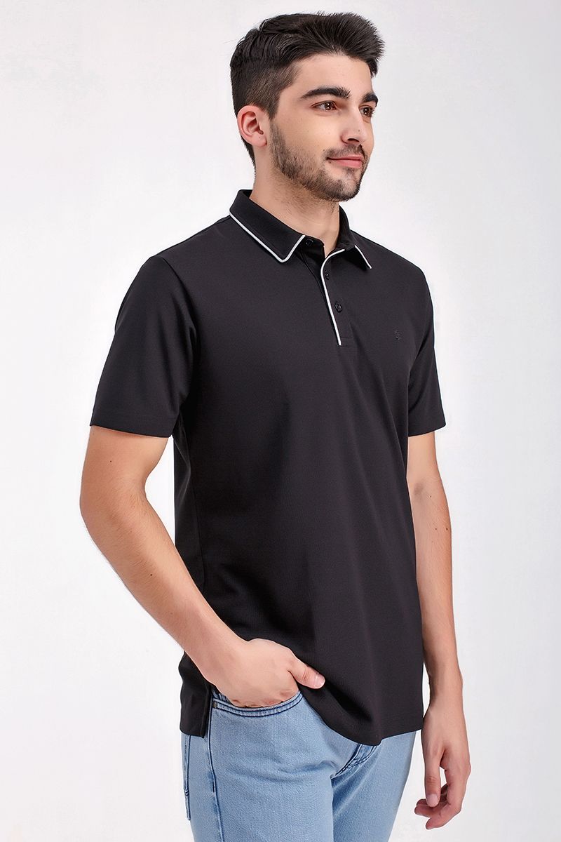 Áo thun cổ bẻ tay ngắn form vừa trơn KS21SS43C-SCWK