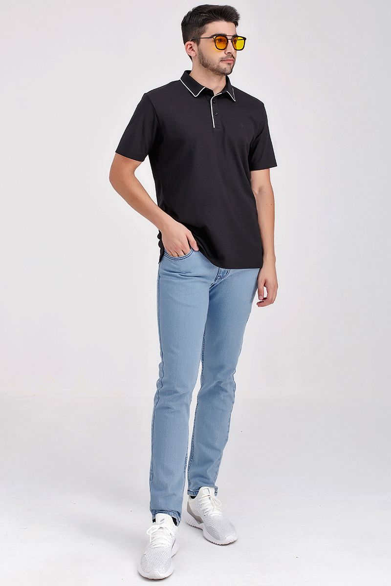 Áo thun cổ bẻ tay ngắn form vừa trơn KS21SS43C-SCWK