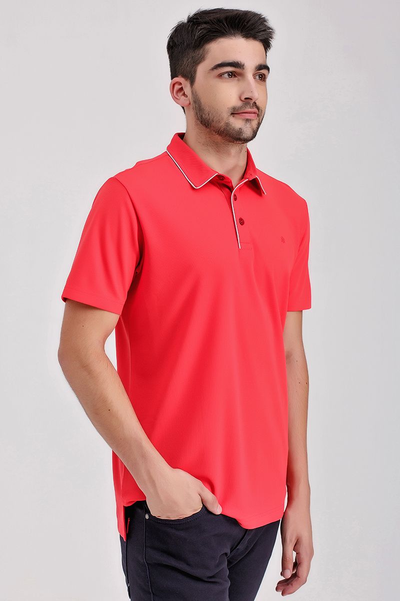 Áo thun cổ bẻ tay ngắn form vừa trơn KS21SS43C-SCWK