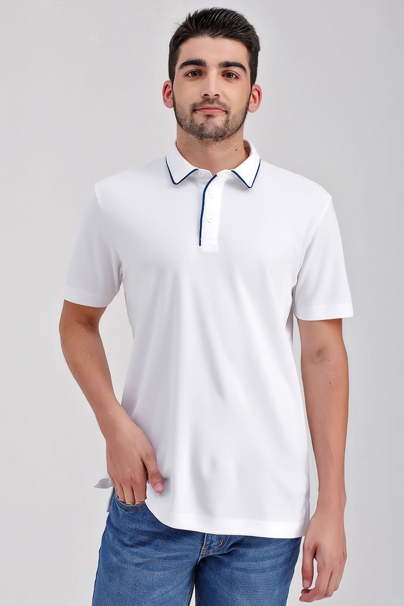 Áo thun cổ bẻ tay ngắn form vừa trơn KS21SS43C-SCWK