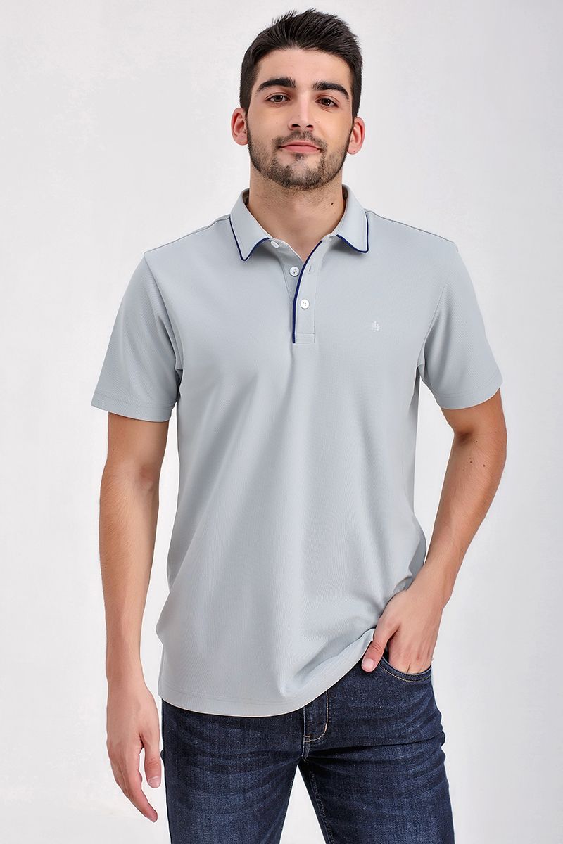 Áo thun cổ bẻ tay ngắn form vừa trơn KS21SS43C-SCWK
