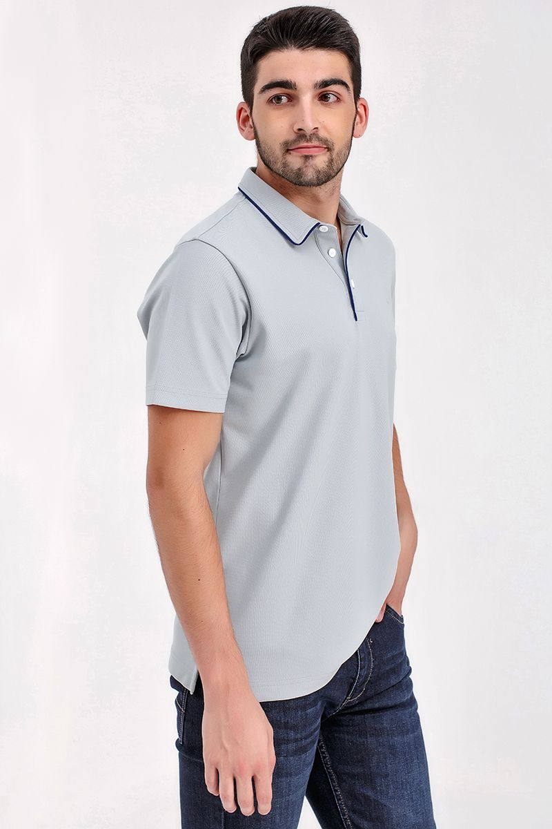 Áo thun cổ bẻ tay ngắn form vừa trơn KS21SS43C-SCWK