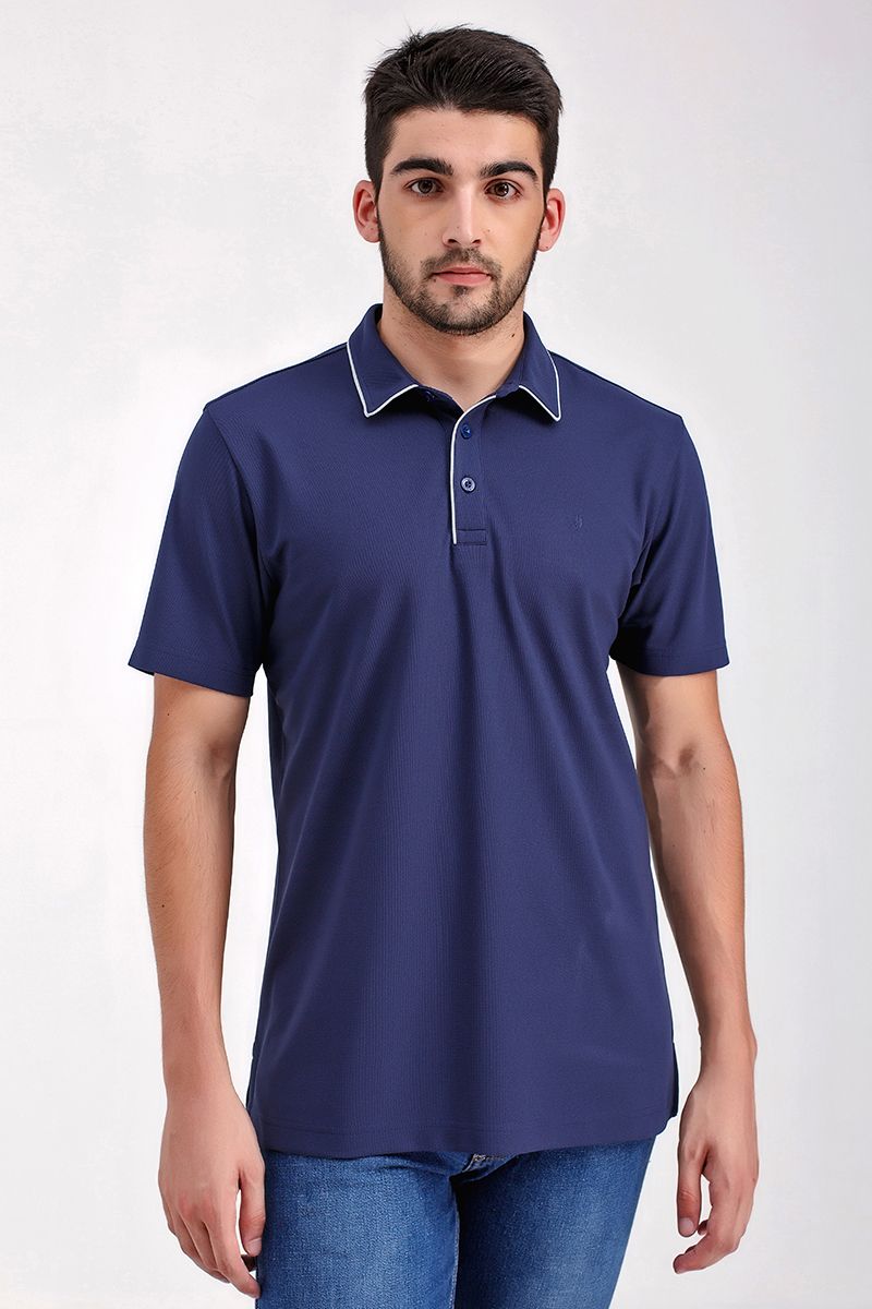 Áo thun cổ bẻ tay ngắn form vừa trơn KS21SS43C-SCWK