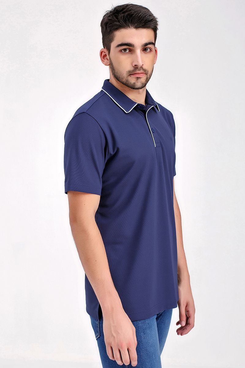Áo thun cổ bẻ tay ngắn form vừa trơn KS21SS43C-SCWK
