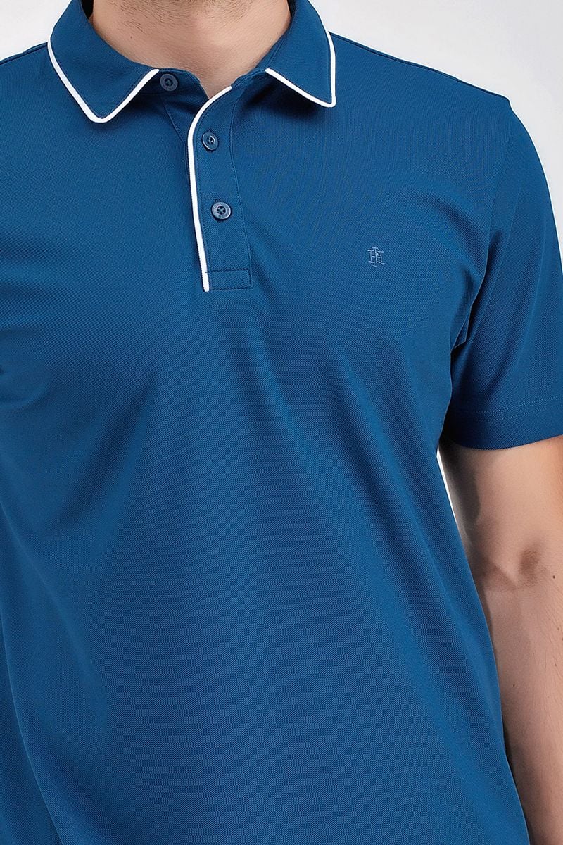 Áo thun cổ bẻ tay ngắn form vừa trơn KS21SS43C-SCWK