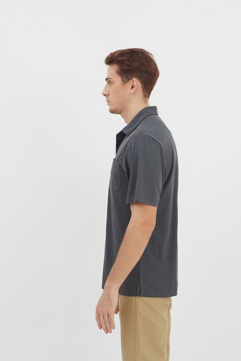 Áo thun cổ bẻ tay ngắn form rộng KS21SS55C-SS
