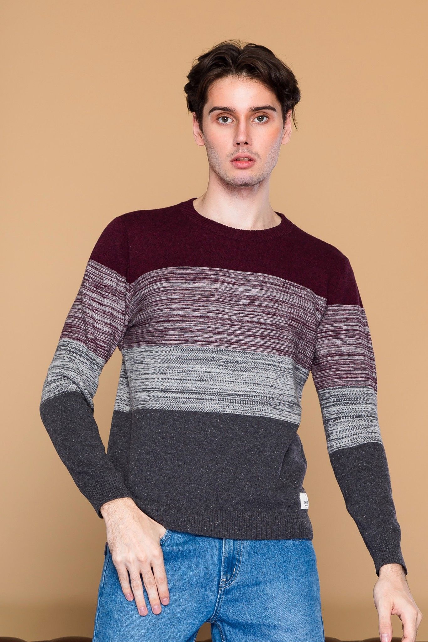 Áo len nam cổ tròn tay dài SW19FH12P-LA